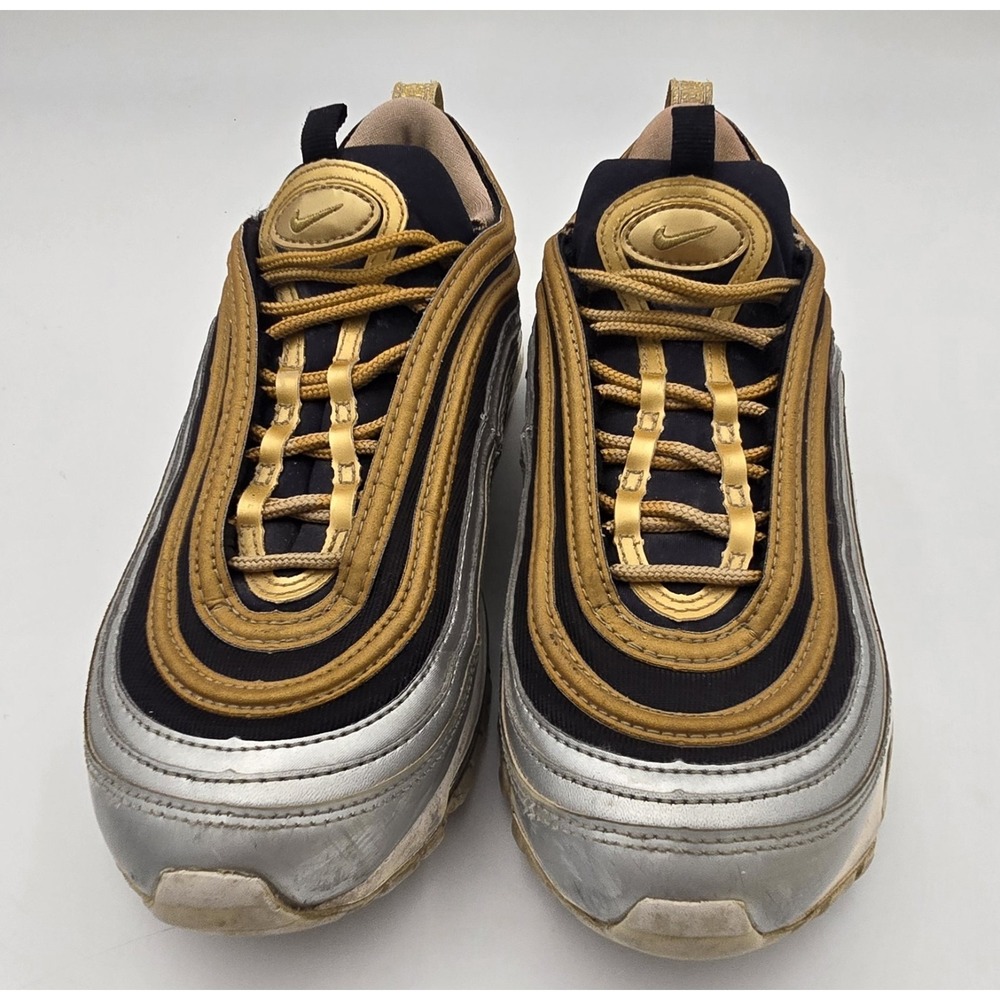 Nike Air Max 97 Metallic Gold Silver Training Shoes AQ4137-700 Womens Size‎ 7 - Picture 5 of 14
